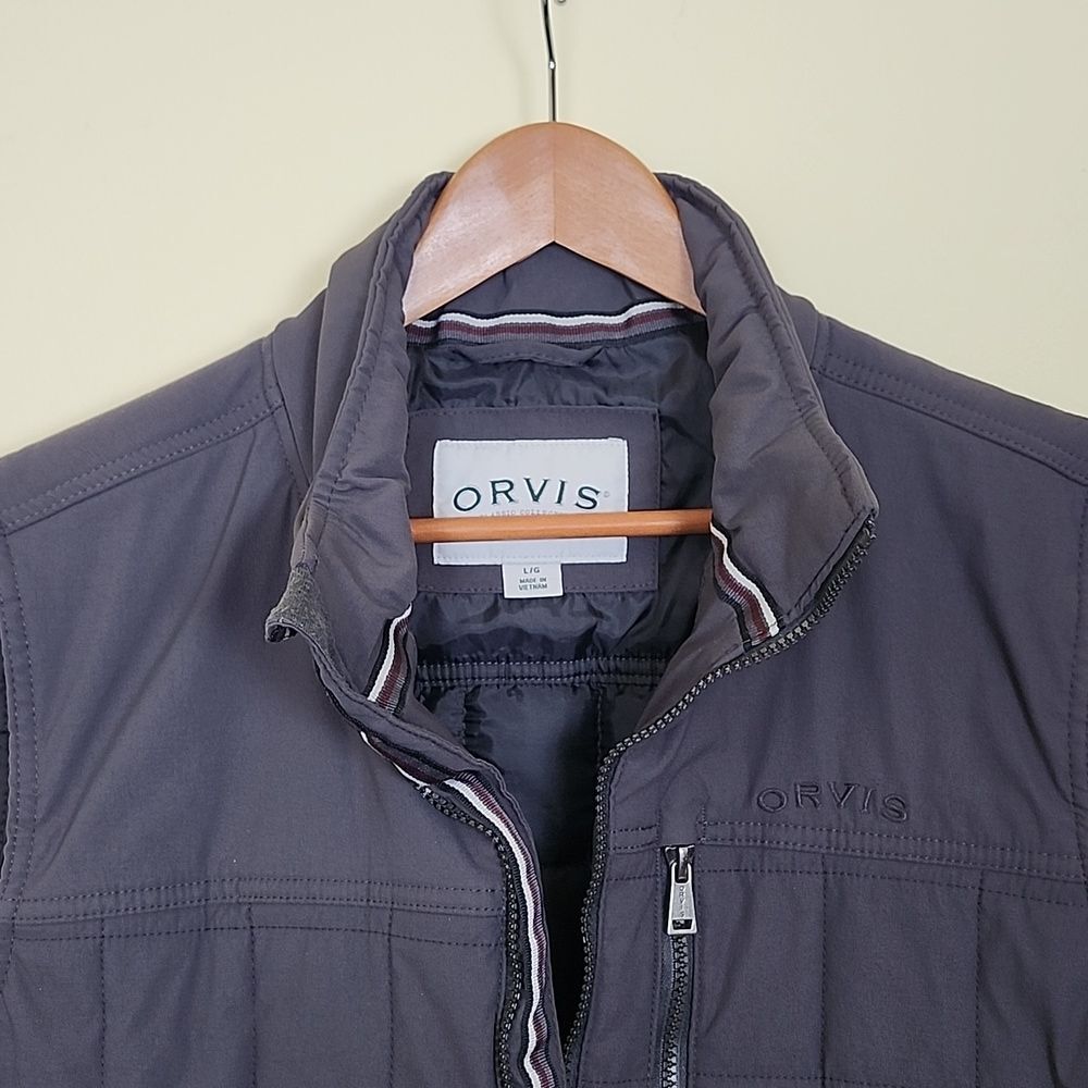 Orvis Men's Dark Gray Vest w/Zipper Closure and Pockets, Size Large